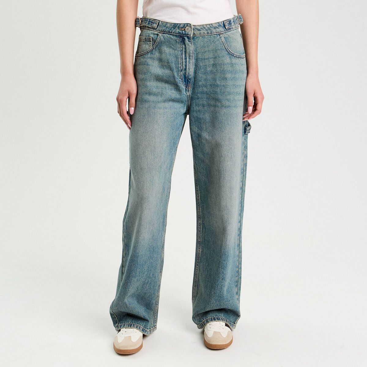 Jeans wide leg carpenter denim dirty femme