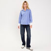 Chemise droite longue manches longues bleu lavande femme