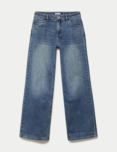 Jean wide leg taille basse denim triple stone femme