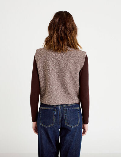 Veste sans manches effet polaire sable femme