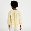 Blouse ample col tunisien manches 3/4 jaune pastel femme