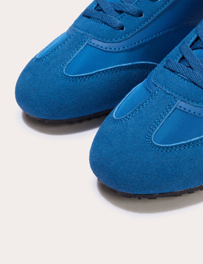 Basket aspect daim bleu electrique femme