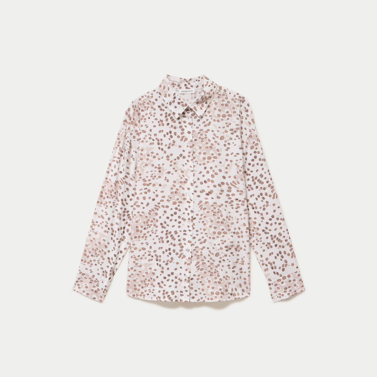 Chemise droite manches longues blanc femme