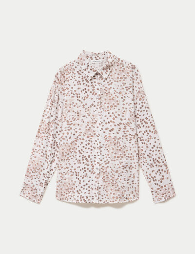 Chemise droite manches longues blanc femme