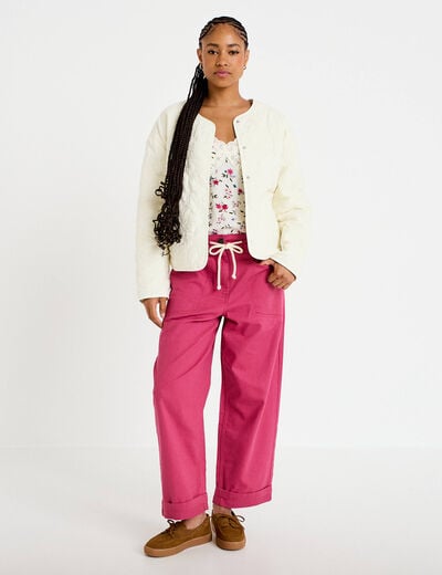 Pantalon droit taille standard prune femme