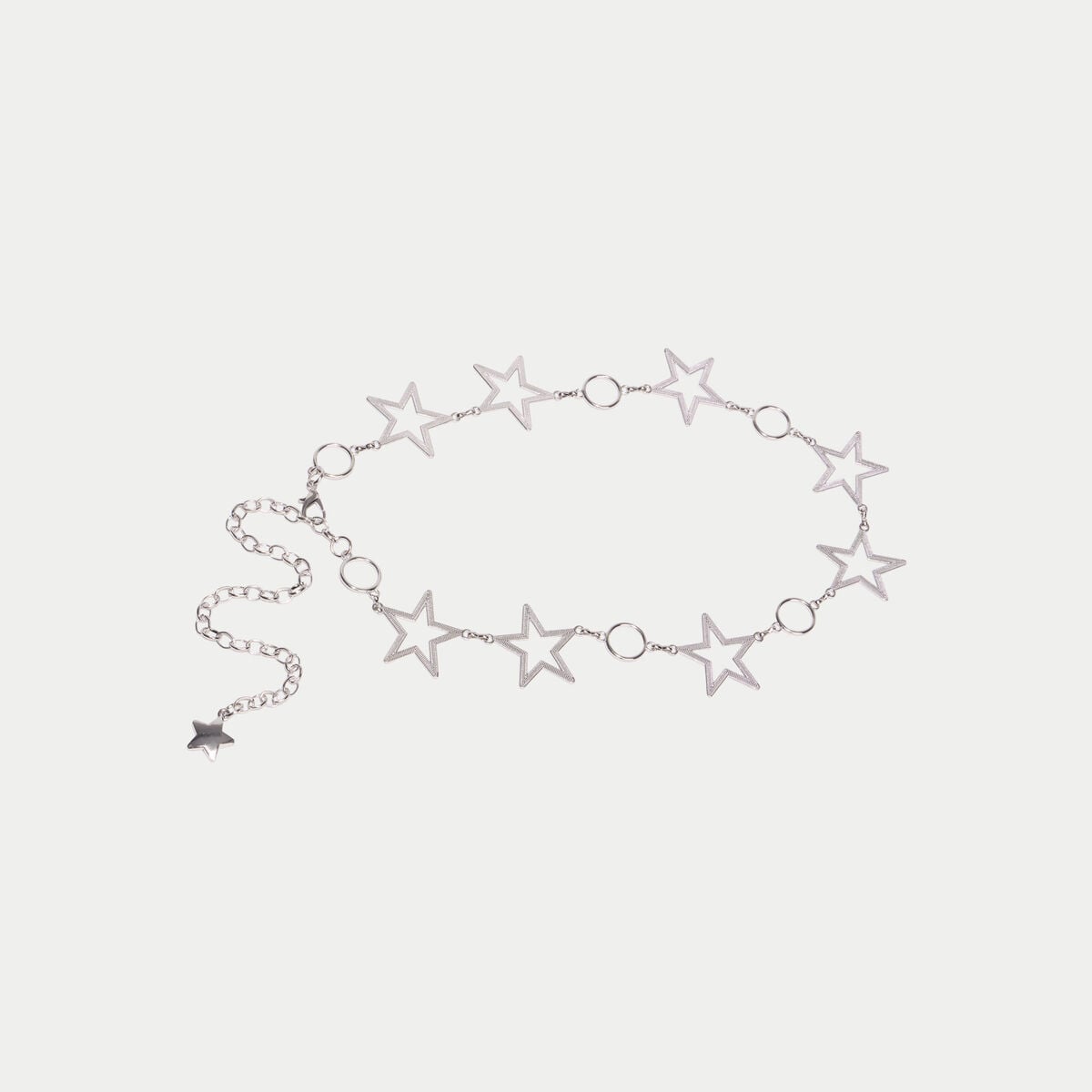 Ceinture fine avec cha&icirc;ne gris argent femme