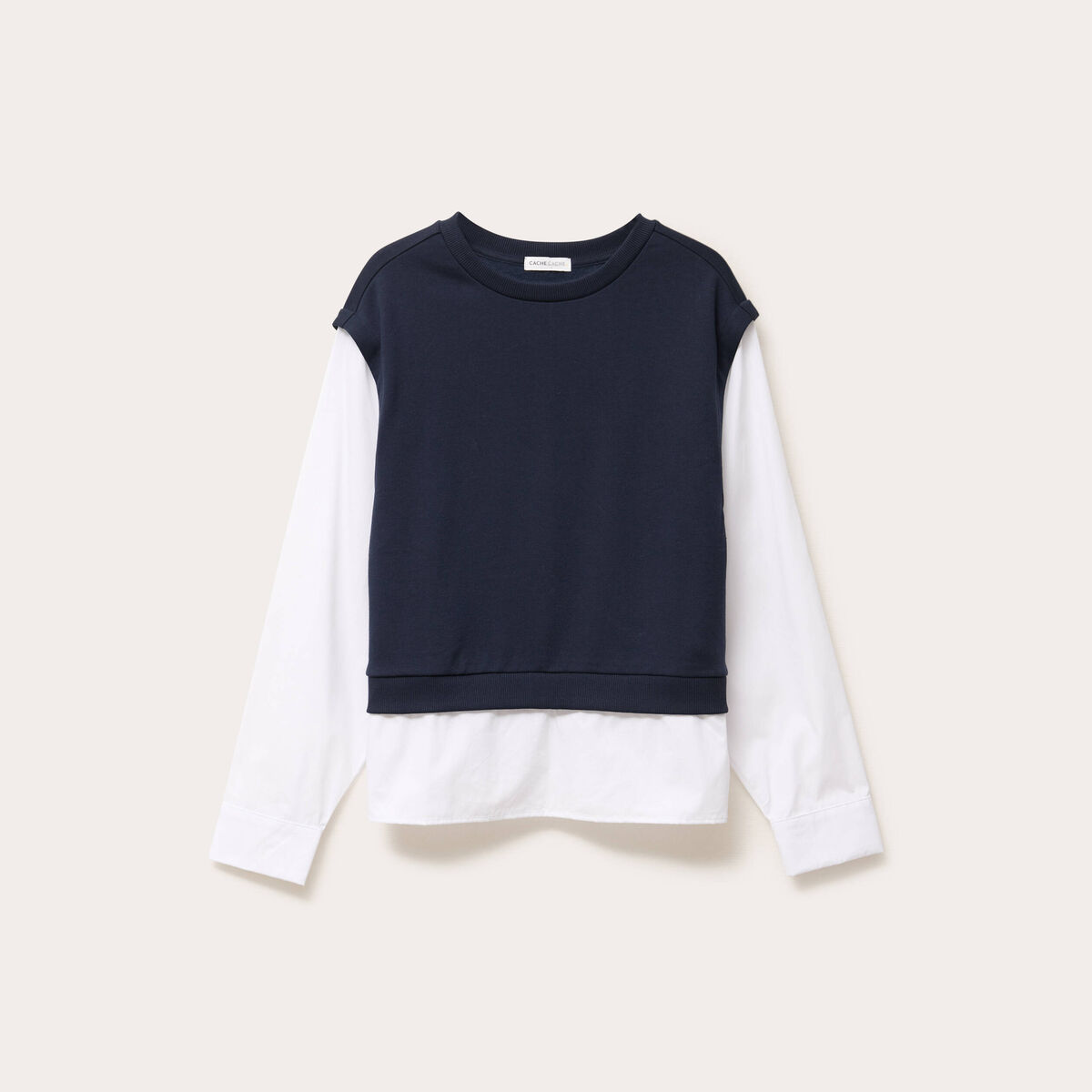 Sweat manches longues bleu marine femme