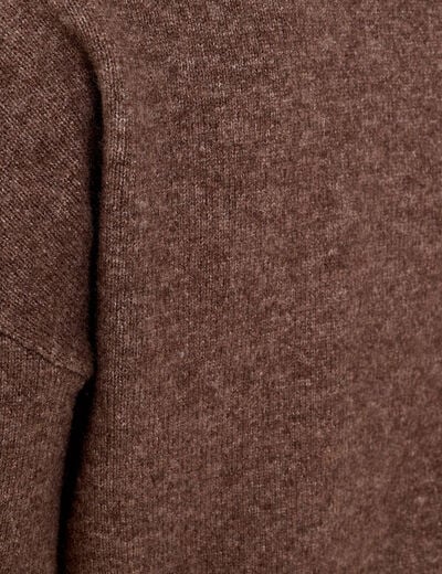 Pull col rond marron fonc&eacute; femme