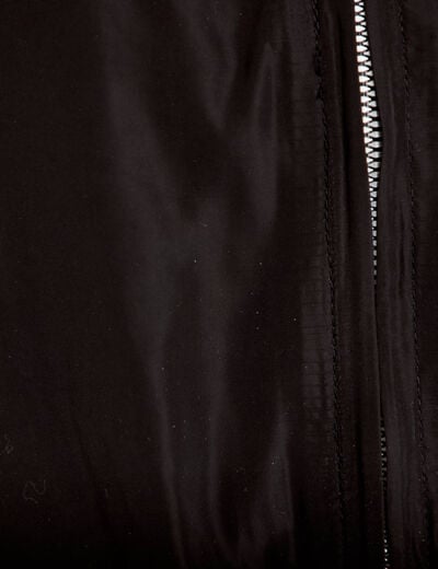 Coupe-vent oversize cropped bi-mati&egrave;re noir femme