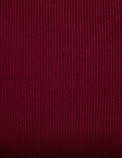 T-shirt c&ocirc;tel&eacute; ajust&eacute; manches longues bordeaux femme
