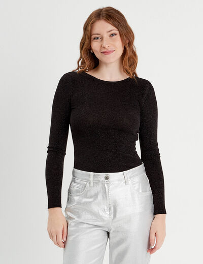 Body manches longues noir femme