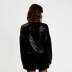 Pull manches longues avec sequins noir femme