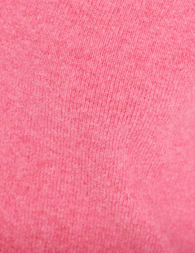 Gilet col v manches longues rose vif femme