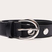 Ceinture fine &agrave; d&eacute;tails clout&eacute;s noir femme