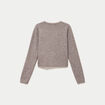 Gilet boutonn&eacute; manches longues taupe femme