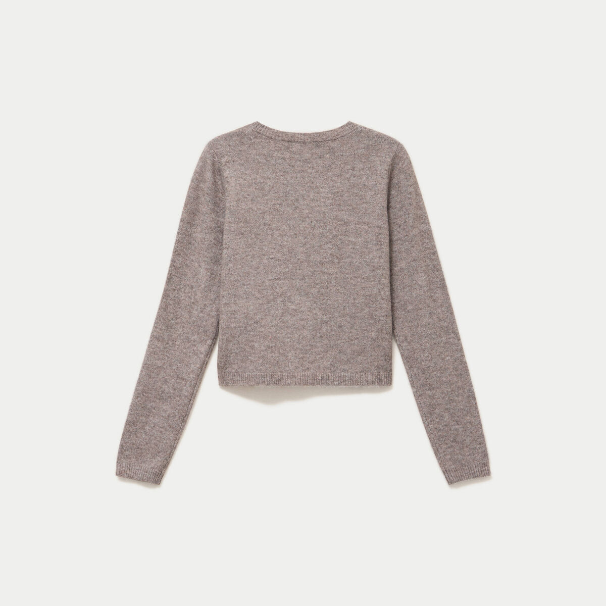 Gilet boutonn&eacute; manches longues taupe femme