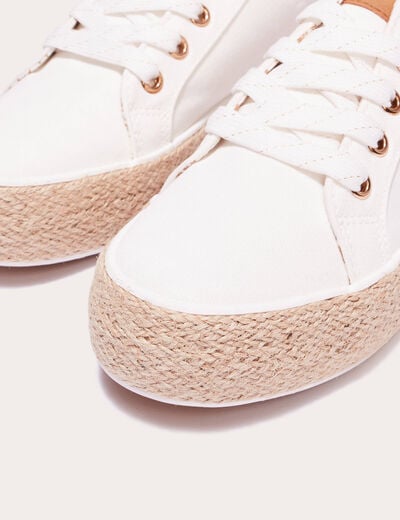 Baskets espadrilles plates ecru femme