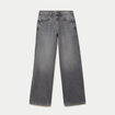 Jean wide leg taille basse denim gris femme