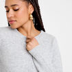 Gilet boutonn&eacute; manches longues gris fonc&eacute; femme