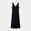 Robe longue &eacute;vas&eacute;e col v sans manches noir femme