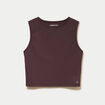 D&eacute;bardeur col rond marron fonc&eacute; femme