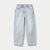 Jean barrel cropped taille standard denim bleach femme