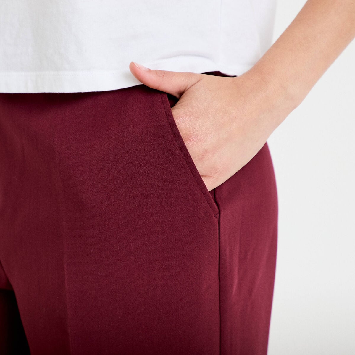 Pantalon city large violet fonc&eacute; femme