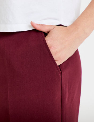 Pantalon city large violet fonc&eacute; femme