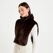 Cache-cou en fausse fourrure marron fonc&eacute; femme