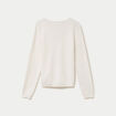 Pull col v manches longues ecru femme