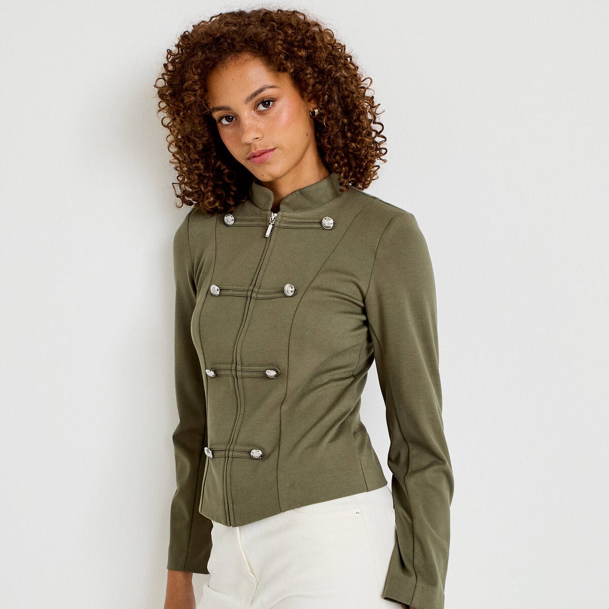 Veste officier vert kaki femme