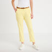 Pantalon chino 7/8&egrave;me jaune pastel femme
