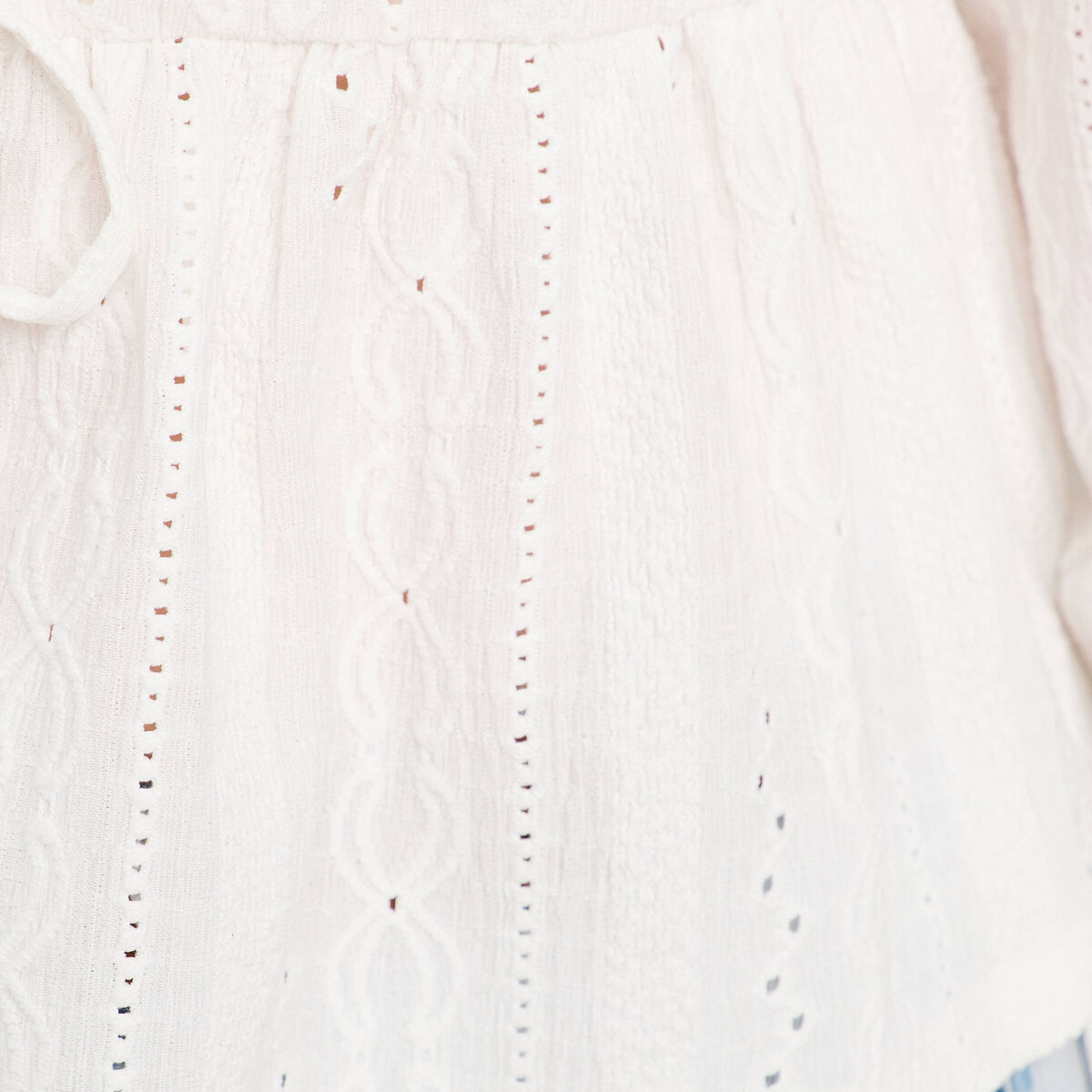 Blouse broderie anglaise ecru femme