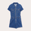 Combishort zipp&eacute;e en jean denim double stone femme