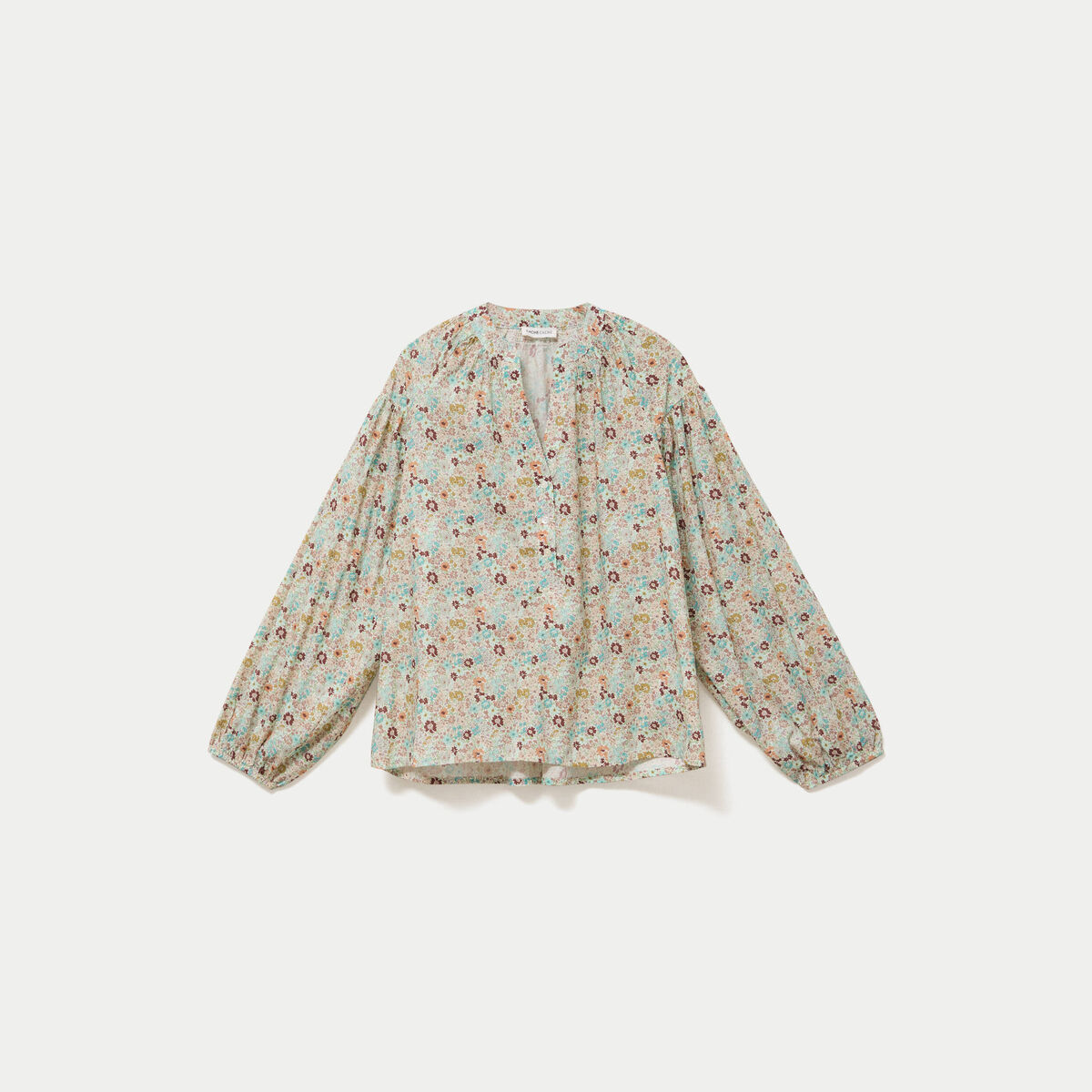 Blouse droite manches longues blanc femme