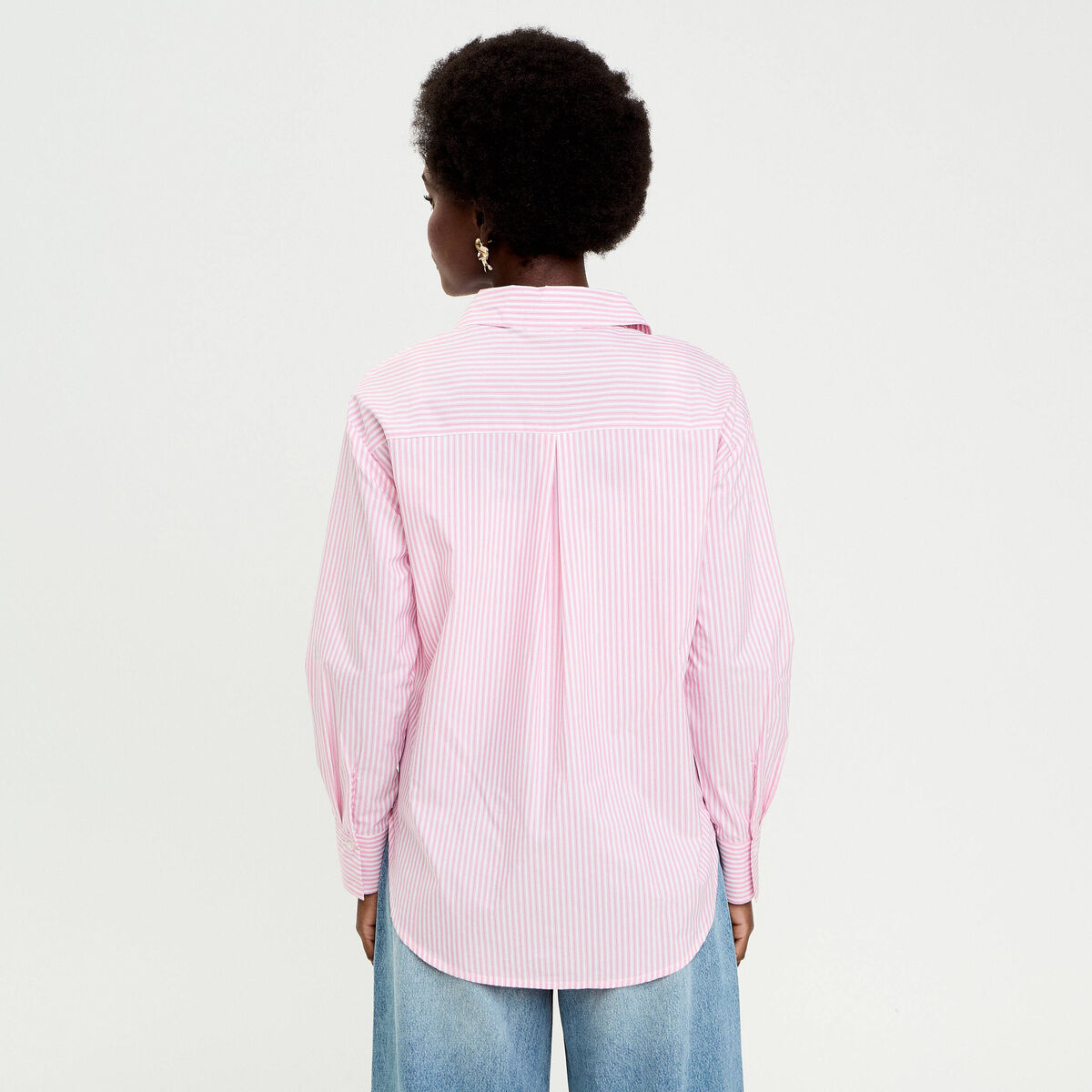 Chemise ray&eacute;e blanc femme