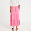 Jupe longue pliss&eacute;e &eacute;vas&eacute;e rose vif femme