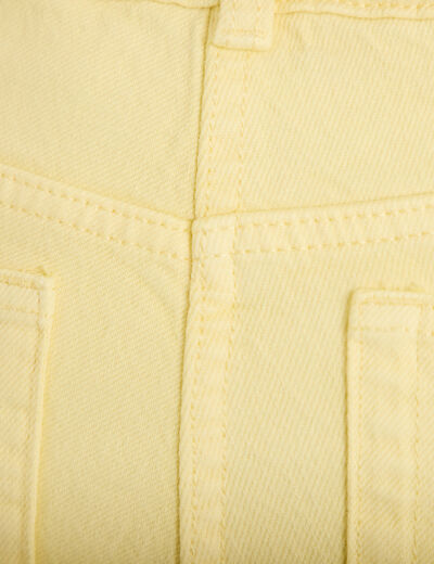 Jean wide leg taille haute jaune pastel femme