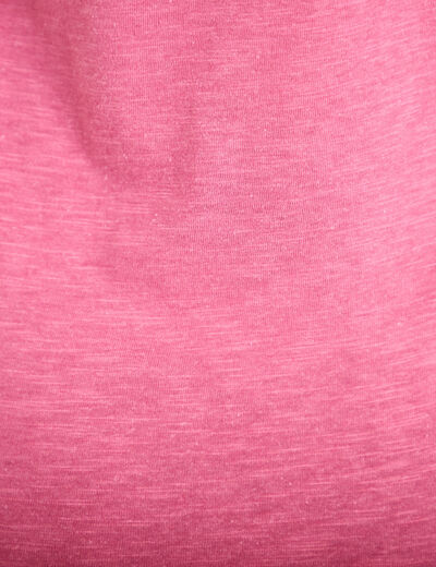 T-shirt col v manches courtes vieux rose femme