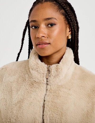 Veste r&eacute;versible sans manches beige femme