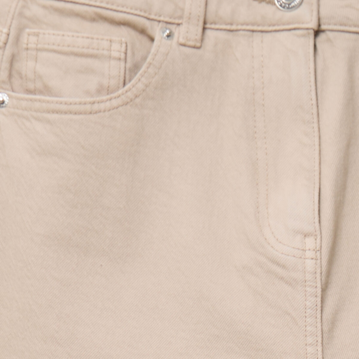 Jean wide leg taille haute beige femme