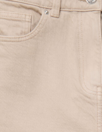 Jean wide leg taille haute beige femme