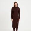 Robe pull ajust&eacute;e manches longues marron fonc&eacute; femme