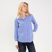 Chemise droite longue manches longues bleu lavande femme