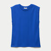 T-shirt col rond sans manches bleu electrique femme
