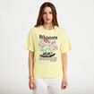 T-shirt oversize manches courtes jaune pastel femme