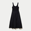 Robe longue &eacute;vas&eacute;e bi-mati&egrave;re noir femme