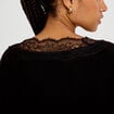 Pull col v manches longues dentelle noir femme