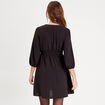 Robe &eacute;vas&eacute;e manches 3/4 noir femme