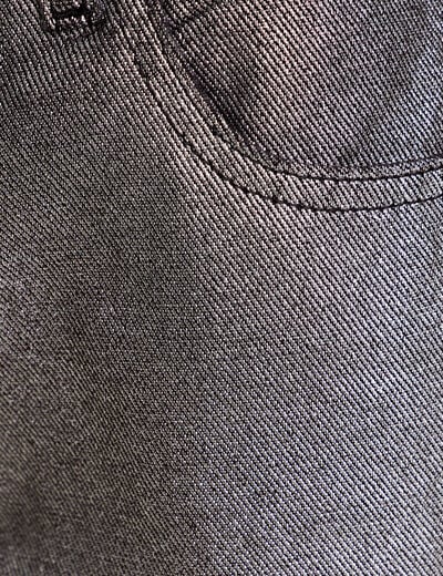 Pantalon droit enduit gris argent femme